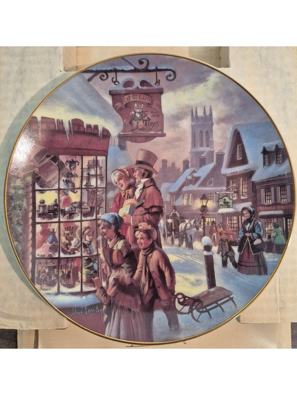 W.S. George Collectible Plate - The Toy Store 1990 Scenes of Christmas Past